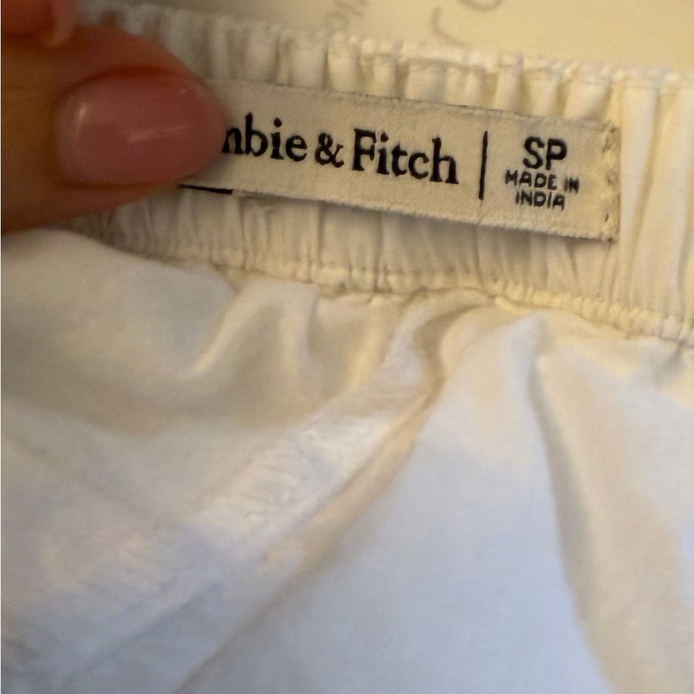 Abercrombie & Fitch White Maxi Skirt Elastic Waist Boho Festival S - Picture 7 of 8